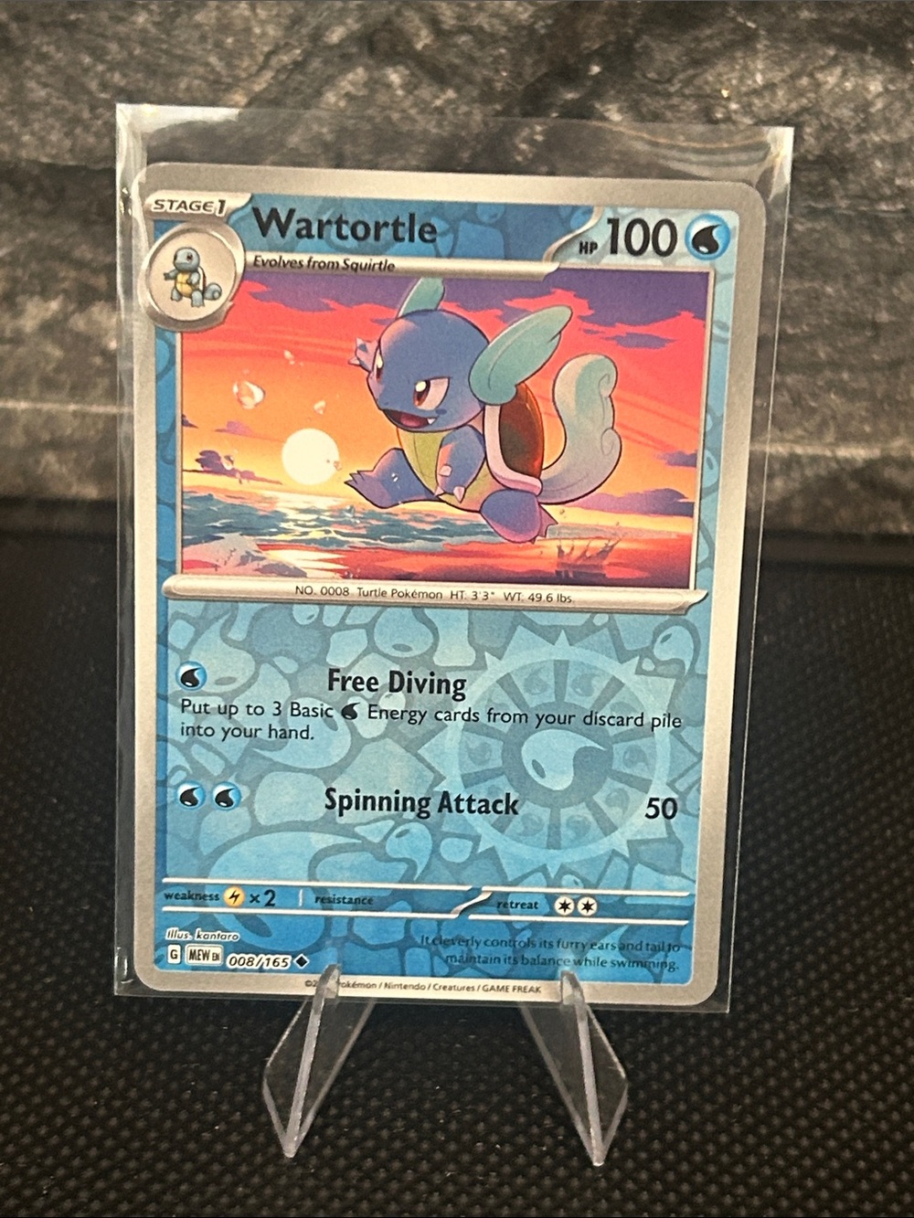 Pokemon Wartortle 008/165 Reverse Holo‎ from Scarlet & Violet 151 Set M/NM